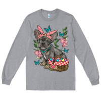 Heather Grey easter french bulldog Long Sleeve Tee - RanaPortraitStore