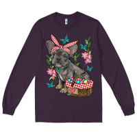 Plum easter french bulldog Long Sleeve Tee - RanaPortraitStore