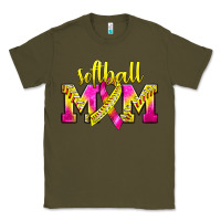 Army Green Softball Mom Breast Cancer Classic Tee - BundleAndBundleShop
