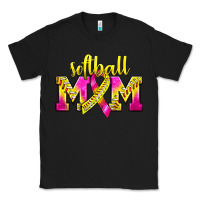 Black Softball Mom Breast Cancer Classic Tee - BundleAndBundleShop