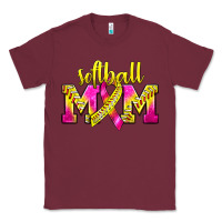 Burgundy Softball Mom Breast Cancer Classic Tee - BundleAndBundleShop