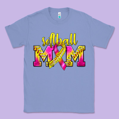Softball Mom Breast Cancer Classic Tee Designed By Bundleandbundleshop