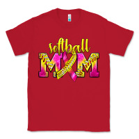 Red Softball Mom Breast Cancer Classic Tee - BundleAndBundleShop