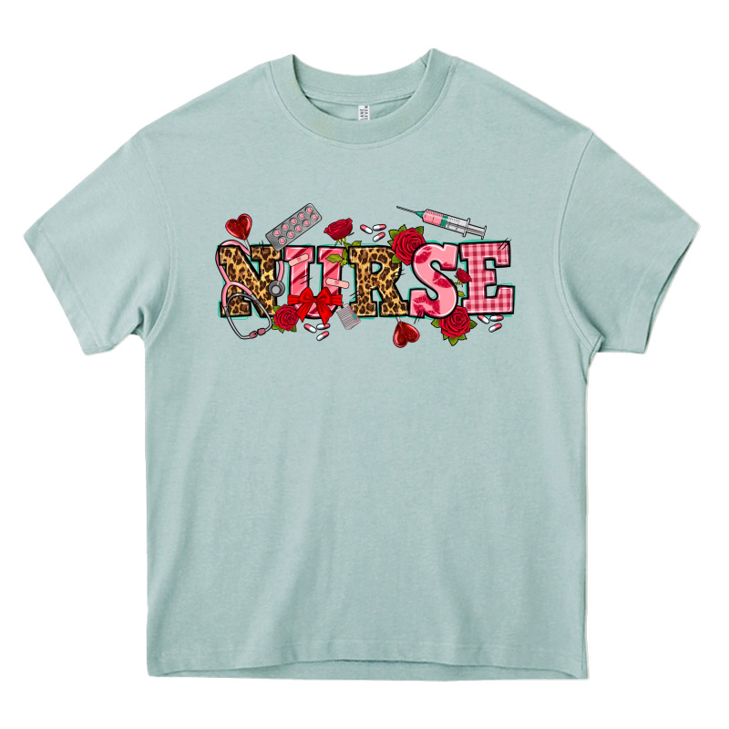 Valentines Day Nurse Heavy Core Tee by NancyCooperArtShop | Teevron