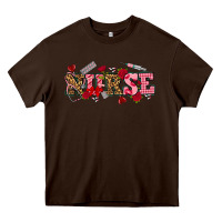 Chocolate Brown valentines day nurse Heavy Core Tee - NancyCooperArtShop