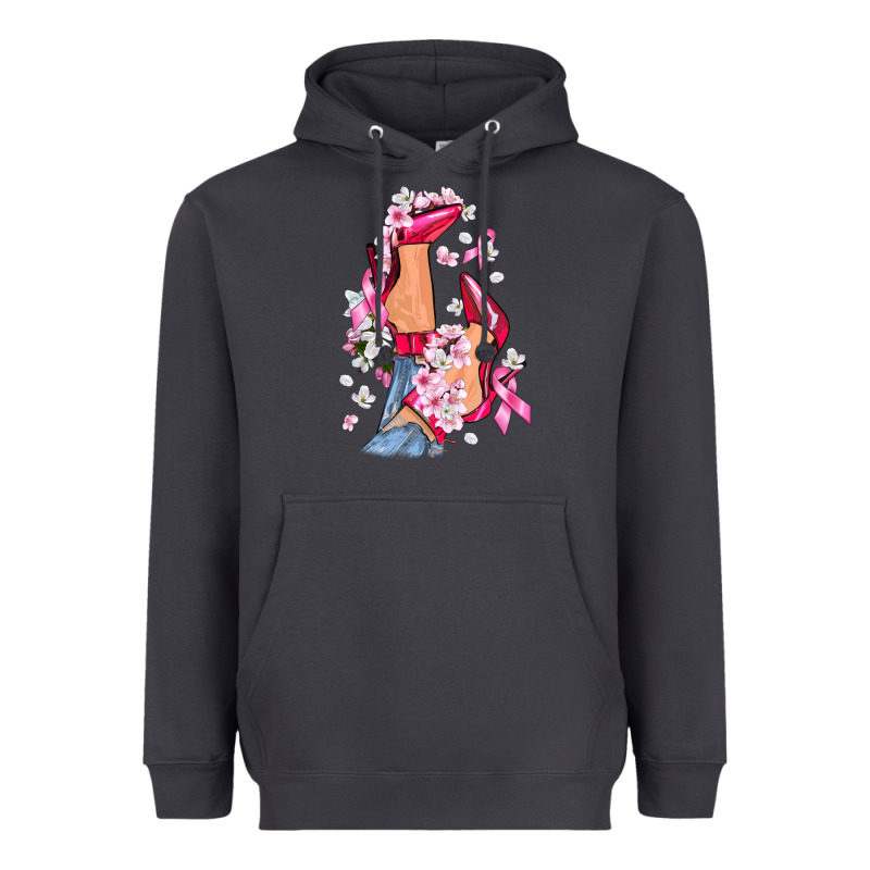 Cancer High Heels Breast Cancer Heavyweight Hoodie by FaDigitalArtStudio | Teevron