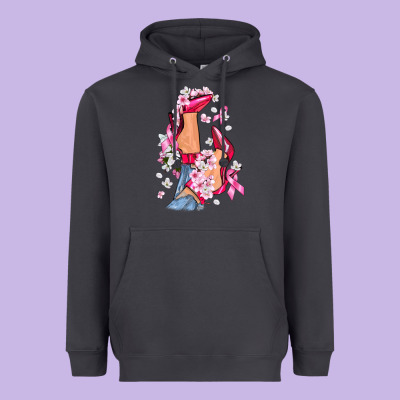 Cancer High Heels Breast Cancer Heavyweight Hoodie Designed By Fadigitalartstudio