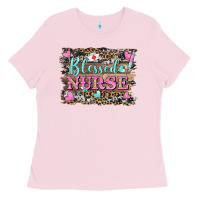 Bubblegum Pink blessed nurse Ladies Tee - BarkalooDesign