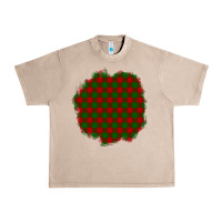 French Oak Christmas Tartan Patch Urban Heavy Tee - BundleAndBundleShop