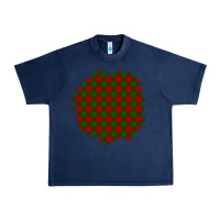 Navy Christmas Tartan Patch Urban Heavy Tee - BundleAndBundleShop