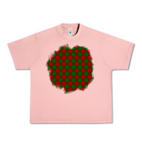 Salmon Christmas Tartan Patch Urban Heavy Tee - BundleAndBundleShop