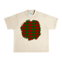 Sandshell Christmas Tartan Patch Urban Heavy Tee - BundleAndBundleShop