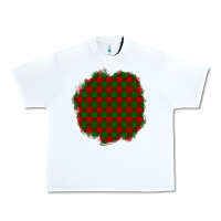 White Christmas Tartan Patch Urban Heavy Tee - BundleAndBundleShop