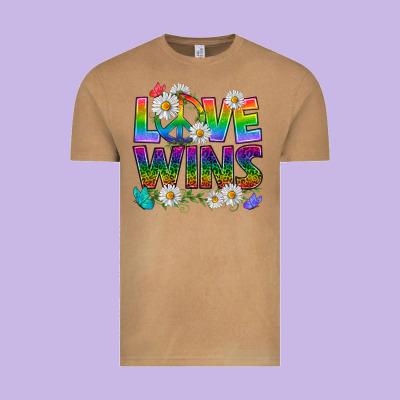 Pride Lgbtq+ Love Wins Vintage Tee Designed By Bundleandbundleshop