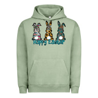 Pigment Oil Green Happy Easter Urban Hoodie - CowhideDigitalArt