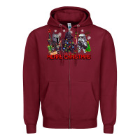 Burgundy merry christmas gnomies Zipper Hoodie - CowGirlArtShop