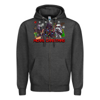 Charcoal Heather merry christmas gnomies Zipper Hoodie - CowGirlArtShop