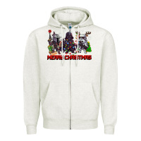 Oatmeal Heather merry christmas gnomies Zipper Hoodie - CowGirlArtShop
