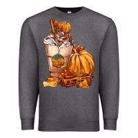 Charcoal Heather Pumpkin Spice Coffee Premium Sweatshirt - FaDigitalArtStudio
