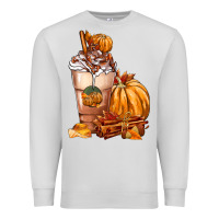 Dove Grey Pumpkin Spice Coffee Premium Sweatshirt - FaDigitalArtStudio
