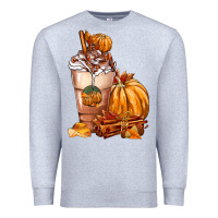 Heather Grey Pumpkin Spice Coffee Premium Sweatshirt - FaDigitalArtStudio