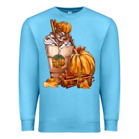 Ocean Blue Pumpkin Spice Coffee Premium Sweatshirt - FaDigitalArtStudio