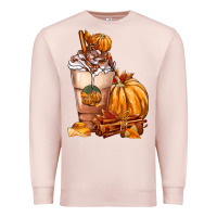 Pale Pink Pumpkin Spice Coffee Premium Sweatshirt - FaDigitalArtStudio