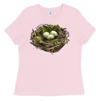 Bubblegum Pink Bird Nest With Eggs Ladies Tee - LillyAllenDesigns