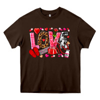 Chocolate Brown valentines day love nurse Heavy Core Tee - NancyCooperArtShop