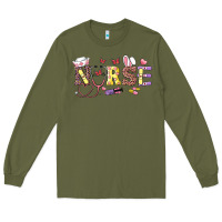 Army Green Easter Nurse Long Sleeve Tee - RanaPortraitStore