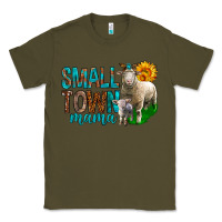 Army Green Small Town Mama With Sheeps Classic Tee - BundleAndBundleShop