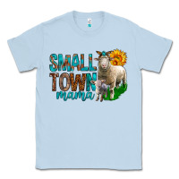 Dusty Blue Small Town Mama With Sheeps Classic Tee - BundleAndBundleShop