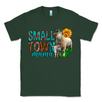 Sports Green Small Town Mama With Sheeps Classic Tee - BundleAndBundleShop