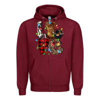 Burgundy love cow gnomies Zipper Hoodie - CowGirlArtShop