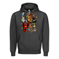 Charcoal Heather love cow gnomies Zipper Hoodie - CowGirlArtShop