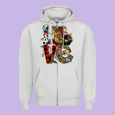Love Cow Gnomies Zipper Hoodie Designed By Cowgirlartshop