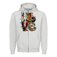 Dove Grey love cow gnomies Zipper Hoodie - CowGirlArtShop