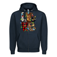 Navy love cow gnomies Zipper Hoodie - CowGirlArtShop
