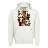 Oatmeal Heather love cow gnomies Zipper Hoodie - CowGirlArtShop