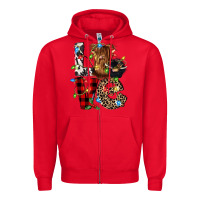 Red love cow gnomies Zipper Hoodie - CowGirlArtShop