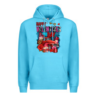 Ocean Blue happy valentines day with gnomes and truck olivia Premium Hoodie - OliviaCreatesArt