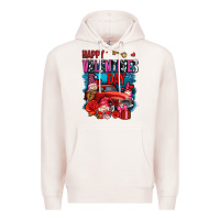 Pale Pink happy valentines day with gnomes and truck olivia Premium Hoodie - OliviaCreatesArt