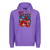 Purple happy valentines day with gnomes and truck olivia Premium Hoodie - OliviaCreatesArt