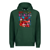 Sports Green happy valentines day with gnomes and truck olivia Premium Hoodie - OliviaCreatesArt