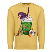 Antique Gold Halloween Spooky Pumpkins Frappe Premium Sweatshirt - FaDigitalArtStudio