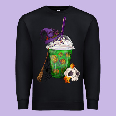 Halloween Spooky Pumpkins Frappe Premium Sweatshirt Designed By Fadigitalartstudio