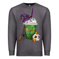 Charcoal Heather Halloween Spooky Pumpkins Frappe Premium Sweatshirt - FaDigitalArtStudio