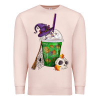 Pale Pink Halloween Spooky Pumpkins Frappe Premium Sweatshirt - FaDigitalArtStudio