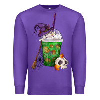 Purple Halloween Spooky Pumpkins Frappe Premium Sweatshirt - FaDigitalArtStudio
