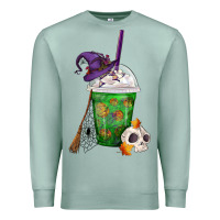 Seafoam Halloween Spooky Pumpkins Frappe Premium Sweatshirt - FaDigitalArtStudio